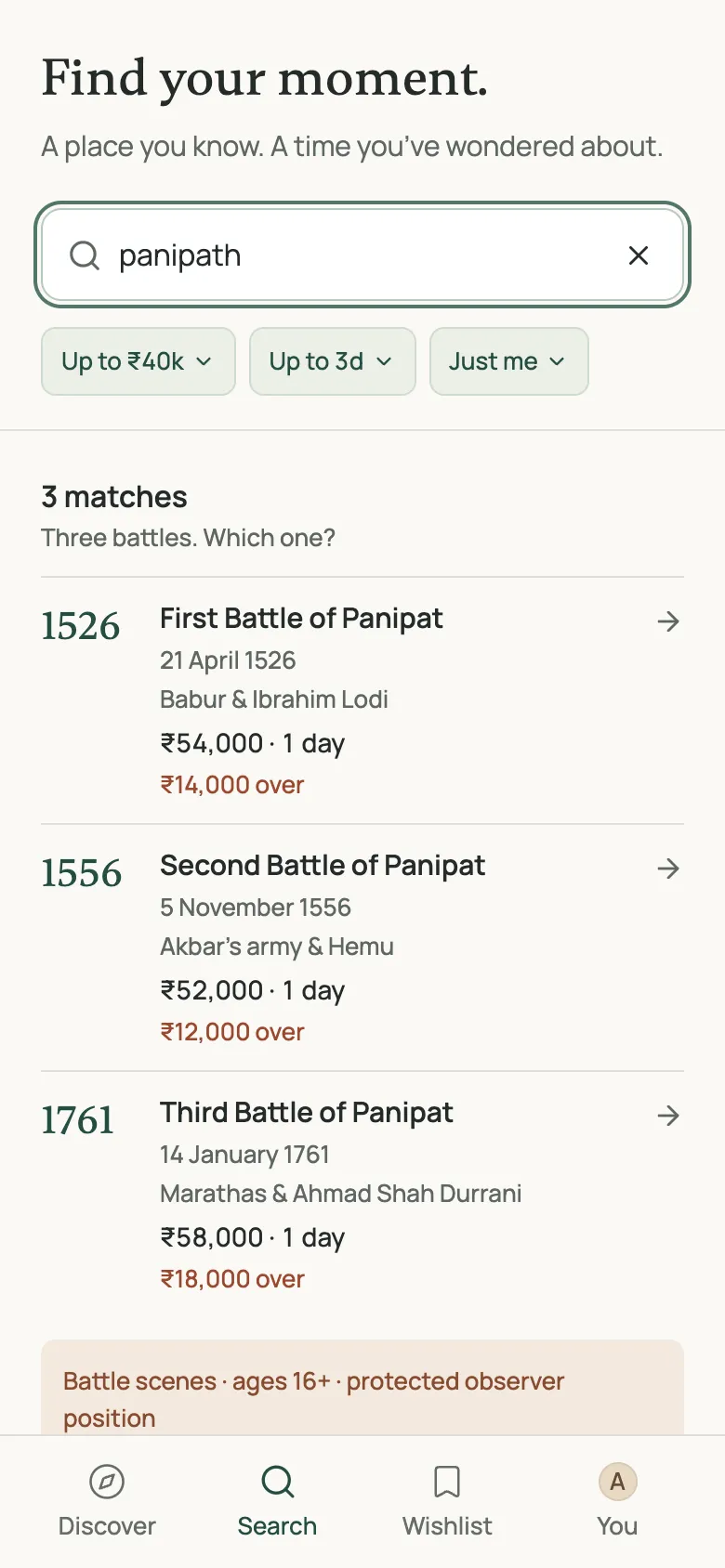 Search for panipath showing three battles of Panipat